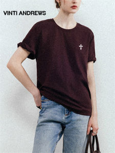 Tailored Hand-Rolled Cotton-Like T-Shirt Round Neck Top