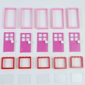 25PCS Windows Doors MOC Building Blocks DIY Toys Classic Bricks  City Friends Blocks Parts House Toys Birthday Gift