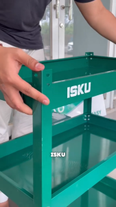 ISKU Rak Bengkel 3 Susun - Troli Perkakas Mobile dengan Roda Kotak Penyimpanan Alat Portable