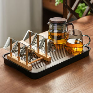 High-End Glass Tea Set for Office Use 2025 New Home Tea Pot Brewing Tea Gongfu Tea Cups with Bamboo Tray Handmade Japanese Style