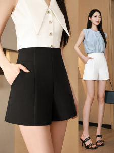 Quần Short Nữ Mùa Hè 2025 Quần Dài Đến Mắt Cá Chân Cạp Cao Dáng Chữ a Màu Trắng Mỏng Thường Ngày Bằng Vải Voan Màu Đen