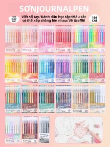 Bộ Bút Ghi Chép Trung Tính - Bút Gel Màu 05mm 18/117/156/162/180 Màu Để Viết Vẽ Tranh - Đồ Dùng Văn Phòng & Trường Học