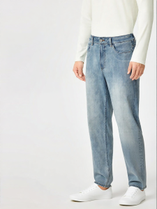 Purcotton | Cotton Mid Waist Straight Leg Jeans