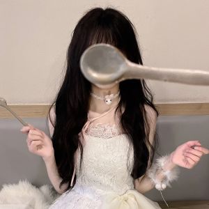 Cute Pink Plush Rabbit Necklace Womens Bow-Tied Choker Sweet Cool Clavicle Chain Fashion Jewelry Accessory