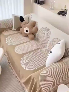 Sofa Ins High-Grade Geometric Modern Sofa Cover Chenille Sofa Towel Anti-Scratching Sofa Cover Four Seasons Universal