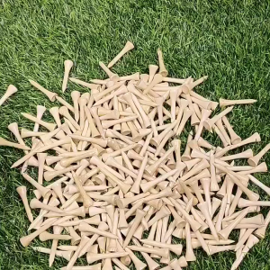 100PCS Golf Tees 54MM/70MM Bamboo Tee Golf Balls Holder Stronger than Wood Tees