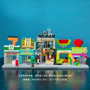 Old Hong Kong Street Scene Building Model Toy Educational Assembly Toy Mini Particle Blocks Decoration Intellectual Development