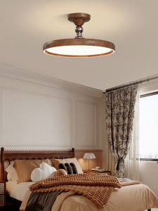 DGY | Antique Style Wooden Retro Simple Bedroom Ceiling Light High Brightness Eye Protection Round