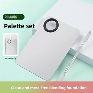 Professional Makeup Color Palette Stainless Steel Single Hole with Dual Head Foundation Spatula Portable for Makeup Artists