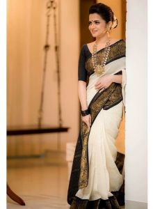 SOFT LICHI SILK BEAUTIFUL RICH PALLU & JACQUARD WORK ON ALL OVER THE SAREE