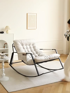 Leisure Rocking Chair Home Reclining Chair Sofa Chair Bedroom Living Room Nap Balcony Lazy Chair Rocking Sofa Chair Nordic style recliner sofa Lounge Chair摇椅