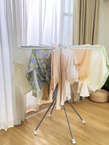 Octopus Folding Clothes Rack Heavy Duty Clothes Drying Rack Adjustable Drying Racks Indoor Outdoor Clothes Rack Metal Floor Clothing Dryer Rack