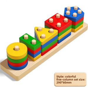 JIFANPAUL | Montessori Geometric Shape Matching Blocks 2-3 Years