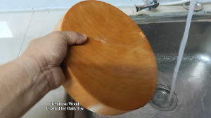 Kitchen Habitats Kayu Tembusu Wooden Chopping Board – 10 Inch Round Hand-Finsihed