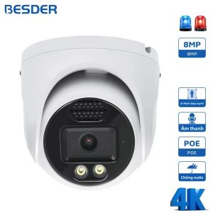 Camera IP BESDER 8MP POE Có Khe Cắm Thẻ Nhớ SD Ngoài Trời Phát Hiện Con Người Tầm Nhìn Ban Đêm Ống Kính 2.8mm Âm Thanh Camera Quan Sát An Ninh iCSee