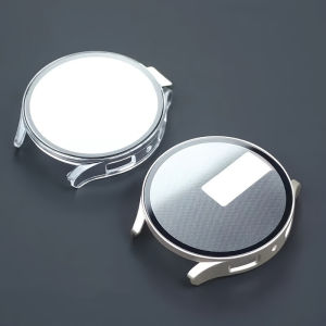 เคสกันกระแทกพร้อมฟิล์มกันรอยหน้าจอ 2 ชิ้น สำหรับ Samsung Galaxy Watch 7 6 5 4 ขนาด 40 มม. 44 มม.  วัสดุ PC แข็งแบบด้าน + กระจกนิรภัย