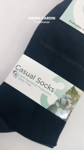 Pierre Cardin Full Length Anti-Bacterial Cotton Casual Socks - Black ColourPS6236C (3 Pairs)