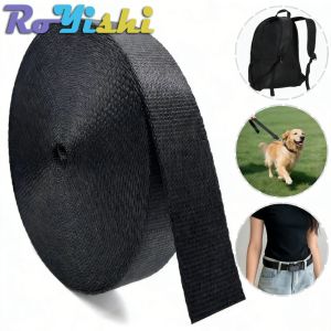 5 Thước Đen Nylon Webbing Tape 10-50 Mm Chiều Rộng Thân Thiện Với Môi Trường Cho Ba Lô Dây Đeo Cổ Thú Cưng Đai An Toàn DIY Phụ Kiện May Vá