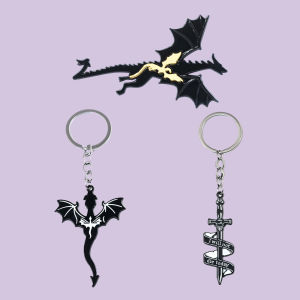 4PCS Anime Black Dragon Basgiath War College Keychain & Badge: A Comprehensive Guide