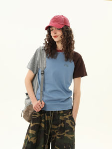 WILDAZI | Vintage Color Block Slim Fit Short T-Shirt