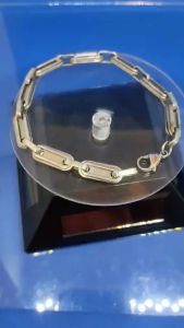 Fashion Baru Rantai Tangan(Bangle) KasarRock StyleOri.Stainless Steel Material Jamin Tak Karat (L:0.8cmP:22cm) Saiz ini Sesuai Lelaki/ 新时尚潮流手链(钛不锈钢材质保证不生锈) 此手链适合潮男.