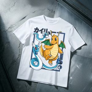 Bandai | 2026 Hot Summer Y2k Oversized Pokemon Graphic Cotton T-shirt Man Women Casual Short Sleeve Tee Top Clothing Streetwear Unsiex