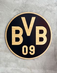 ป้ายตกแต่งแขวนผนัง ดอร์ทมุน  BVB  ลายไม้เคลือบเงา