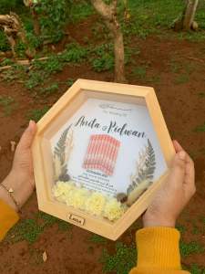NEW PRODUK Bingkai mahar 3D rustic - souvenir simbolis pernikahan - Frame 3D 1 hari jadi