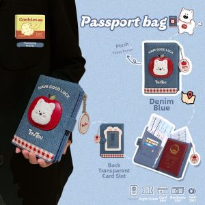 TOUTOU | Cute Passport Wallet Organizer Womens Card Holder Long
