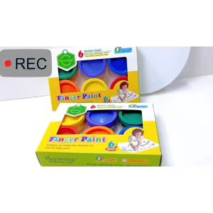 Bộ 6 màu vẽ ngón tay 30ml có thể rửa được không độc hại an toàn cho bé