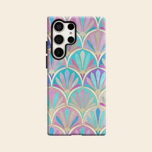 Art Deco Pastel Fans Luxury Fashion Full Lens Protective Case for Samsung Galaxy S26 S25 S24 A56 A36 Plus Ultra