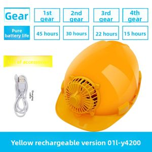HUANGXIAOCHAO | Solar Fan Safety Helmet with Rechargeable Air Conditioning and Headlamp for Summer Cooling