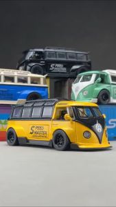 โมเดลรถตู้ปิคอัพวินเทจ สเกล1/32 บอดี้เหล็ก ประตูเปิดได้รอบคัน มีเสียงมีไฟ มีกล่อง มีฐาน โมเดลรถเหล็ก พร้อมส่งTH