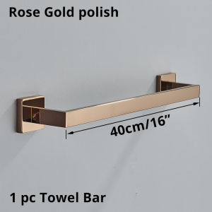 Bathroom Hardware Rose Gold Polish Shiny Bathrobe Hook Towel Rail Bar Rack Bar Shelf Tissue Paper Holder Bathroom Accessories