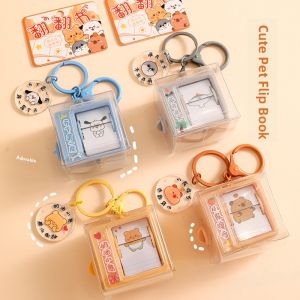 Mini Flip Book Keychain for Women Stress Relief Toy Creative Gift Butterfly Emperor Brand PVC Material Cartoon Series