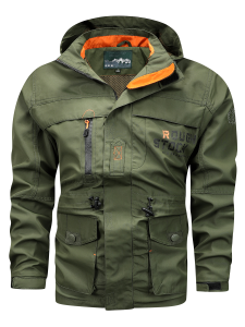 Waterproof Wear-Resistant Tactical Jacket Mens Youth Mid-Length Coat Autumn New Style Multi-Pocket Military Green Jacket