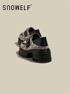 New Chinese Style Thick Bottom Flats Spring 2025 Soft Bottom Printed Low Top Magic Tape Platform Single Shoes Casual Fashion