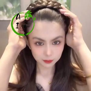 【Local Delivery】Fashion Wide-brimmed Wig Braid Headband Fishbone Twist Hairband Headwear for Women Girls Headband Wig