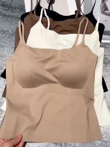 2024 Autumn New Womens One-Piece Cup Strapless Bra Seamless Anti-Light Slimming Backless Simple Naked Feel Underwear