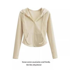 ผู้หญิง ชุดออกกําลังกาย มีฮู้ด ผ้าขนแกะ เสื้อแจ็คเก็ต ชุดกีฬาแขนยาว พรางหุ่น สั้น เสื้อท่อนบน สําหรับวิ่งโยคะโพลียูรีเทน ยืดได้ ไฟเบอร์