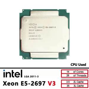 Intel | Bộ Xử Lý Máy Chủ Intel Xeon E5-2697V3 2.6GHz 14 Nhân 28 Luồng Socket LGA 2011-3 Hỗ Trợ DDR4 Bộ Nhớ Đệm 35M Công Suất 145W Đã Qua Sử Dụng