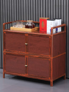 Economic Aluminum Alloy Tea Water Cabinet Storage Cabinet Kitchen Cabinet Tempered Glass Organizer Modern Simple Style Home Furniture