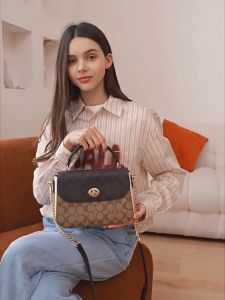 Coach official store original authentic for women Genuine leather Handbags Equipped with a deconstructable cross-body strap C1557 C1560 C1563 C1765 C4921 Size :24cm(L)x18cm(H)x7cm(W)