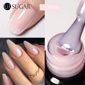 UR SUGAR 7ml Milky Jelly White Pink Transparent Color Rubber Base Gel Gel Nail UV Polish Nail Camouflage Soak Off UV LED