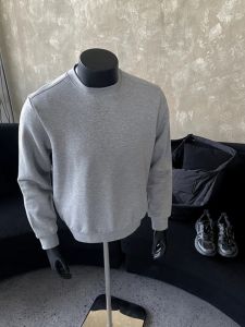 Thickened Fleece Hoodie Mens Autumn Winter Boxy Short Wide Long Sleeve American Style Heavy Shoulder Width Outerwear Grey