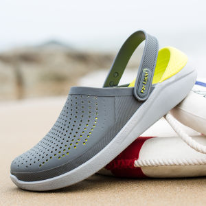 Sandals Summer Mens Outdoor Non-Slip Soft Bottom Cutout Hole Beach Sandals Dual-Use Sports Driving Closed-Toe Slippers