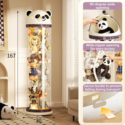 ZHANGRONGTU | Large Capacity Transparent With Zipper Toy Storage Bucket