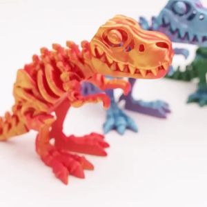 3D Printed Tyrannosaurus Rex Skeleton Dragon Crafts Model Movable Joints Kids Gift Desktop Decor Realistic Dinosaur Figurine