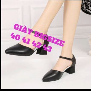 Giày nữ big size 40 41 42 43 44 gót vuông 5 phân size lớn thời trang rất êm chân