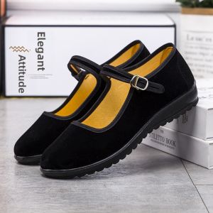 JIFANPAUL | Womens Spring Summer Black Soft-bottom Canvas Shoes
